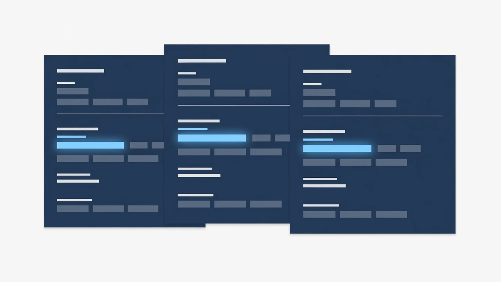 Three verification screens: registry record, state entity record and bill of lading
